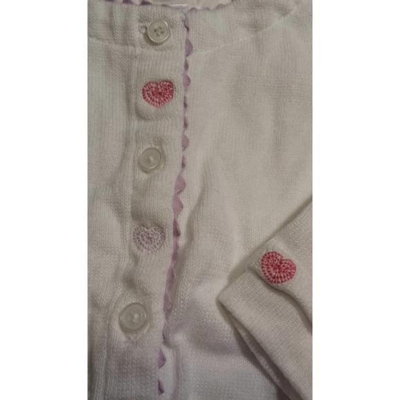 Girl's Size 6-9 M Months 2 Piece White Heart Baby Gap Cardigan & Carter's Pants - Picture 5 of 6
